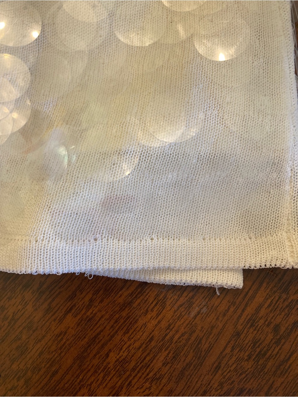 ZARA Cream White Clear Sequin Knit Mini Skirt NWT - Picture 4 of 8